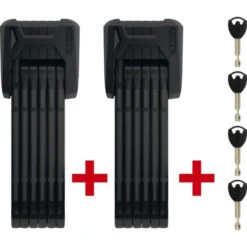 Lot De Deux Antivols Pliables Abus Bordo Granit X-Plus 6500 Noir SH - 85 Cm