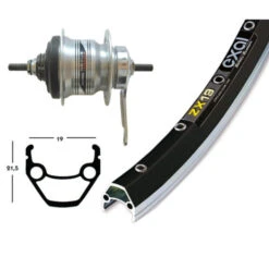 Roue Arrière Exal/Shimano Nexus 7v 28' - Rétropédalage