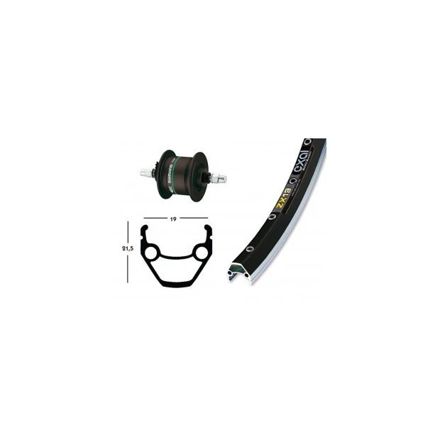 Roue Dynamo 28' Shimano DH3N30 Exal ZX 19 (622-19) 3 Roue Dynamo 28' Shimano DH3N30 Exal ZX 19 (622-19)