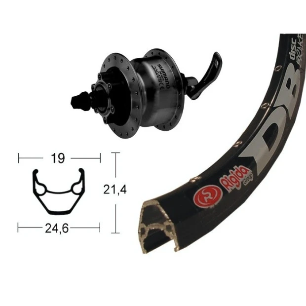 Roue Moyeu Dynamo 28' Shimano DH-3D30 / Ryde Zac 2000 Noir - 622/19 3 Roue Moyeu Dynamo 28' Shimano DH-3D30 / Ryde Zac 2000 Noir - 622/19